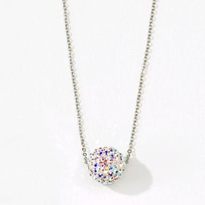 Crystal Aurore Boreale Pavé Ball Necklace
